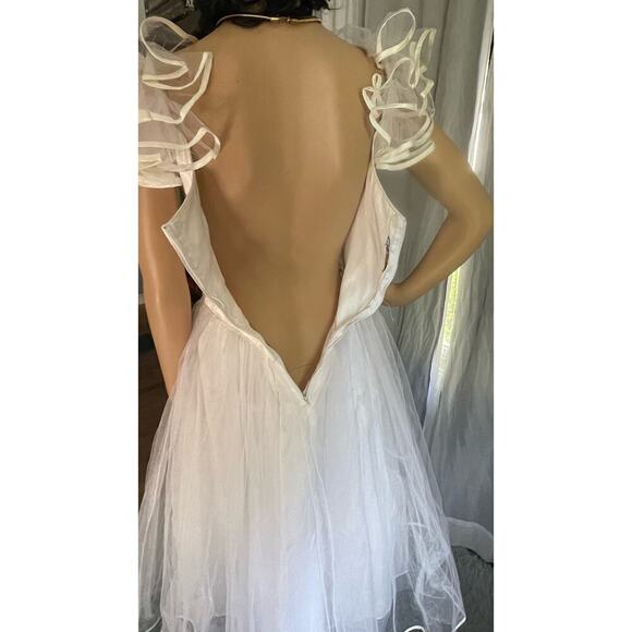 Vintage 1980s 1990s Tea Length Wedding Prom Dress - Picture 15 of 16